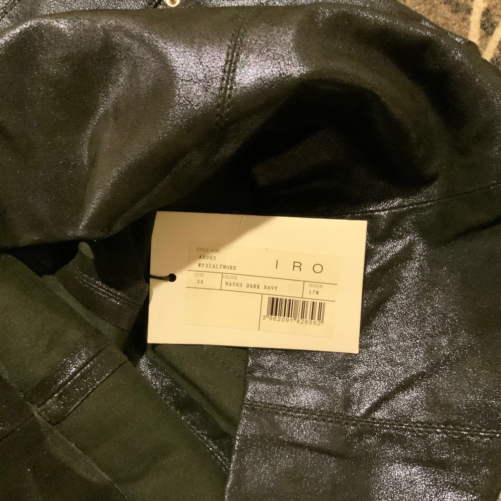 IRO lamb leather miniskirt with tags, size 34